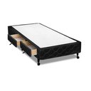 Ver imagem 1 de Cama Box Castor Solteiro Poli Preto com 2 Gavetas 88x188x27cm