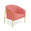 Ver imagem 2 de Poltrona Sala Industrial Alta Dourado Stella Suede D03 - D’Rossi