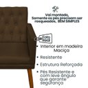Ver imagem 3 de Cadeira Poltrona para Sala de Estar Decor Resistente Recepção Pés de Madeira Tecido Suede