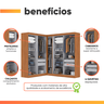 Guarda Roupas Modulado de Canto Madrid com 9 Portas Madeirado/off White Maxel - 4