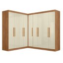 Ver imagem 1 de Guarda Roupas Modulado de Canto Madrid com 9 Portas Madeirado/Off White Maxel