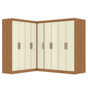 Ver imagem 1 de Guarda Roupas Modulado de Canto Madrid com 9 Portas Madeirado/off White Maxel