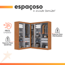 Ver imagem 6 de Guarda Roupas Modulado de Canto Madrid com 9 Portas Madeirado/off White Maxel
