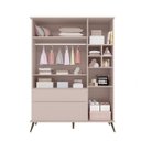 Ver imagem 3 de Jogo de Quarto Infantil de Bebê Melinda Rosê 100% Mdf Roupeiro + Cômoda + Mesa de Apoio - Phoenix Ba