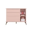 Ver imagem 7 de Jogo de Quarto Infantil de Bebê Melinda Rosê 100% Mdf Roupeiro + Cômoda + Mesa de Apoio - Phoenix Ba