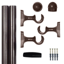 Ver imagem 1 de Kit Varão Para Cortina Alumínio 2,00m X 19mm Emenda Cores:Imbuia