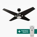 Ver imagem 1 de Ventilador de Teto Com Controle Remoto Natuvent Callis Led 4 Pás Madeira Preto 6500k Branco Frio, Lu