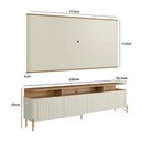 Ver imagem 3 de Rack Portas Brise e Pés em Metal com Painel 220cm 100% Mdf Cor:louro e Luna com Dourado
