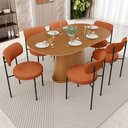 Ver imagem 2 de Cadeira Decorativa Estofada para Sala de Jantar Louise L02 Tecido Terracota - Lyam Decor