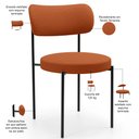 Ver imagem 4 de Cadeira Decorativa Estofada para Sala de Jantar Louise L02 Tecido Terracota - Lyam Decor