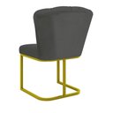 Ver imagem 6 de Kit 4 Cadeiras Jantar Flor Mesa Cozinha Reforçada Base Metal Dourada Cor:cinza
