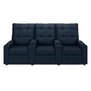 Ver imagem 5 de Poltrona do Papai Reclinável Cinema 3 Lugares Manual Baú Usb Haifa F05 Veludo Azul - Lyam Decor