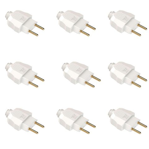 Plugue Macho Weg 2p 10a 180º Branco Kit com 10 Peças