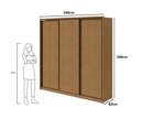 Ver imagem 3 de Guarda-Roupa Casal Spazio 240 3 Portas Deslizantes Amêndoa Clean - Lopas