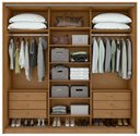 Ver imagem 4 de Guarda-Roupa Casal Spazio 240 3 Portas Deslizantes Amêndoa Clean - Lopas