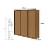 Guarda-Roupa Casal Spazio 240 3 Portas Deslizantes Amêndoa Clean - Lopas - 3