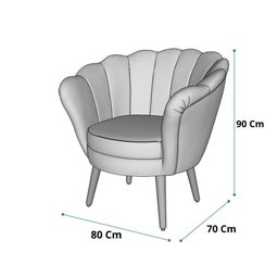 Poltrona Pétala Sued Bege - Kimi Design - 2