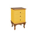 Ver imagem 3 de Mesa de Cabeceira Luis Xv 3 Gavetas - Amarelo