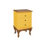 Mesa de Cabeceira Luis Xv 3 Gavetas - Amarelo - 3