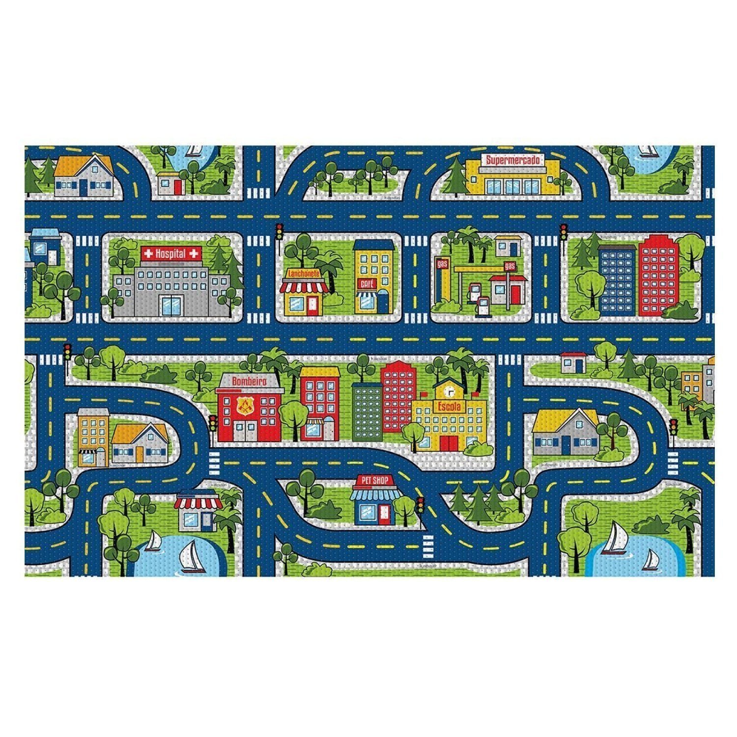 Tapete Brisa Infantil 100cm X 130cm Pista - 1