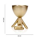 Ver imagem 2 de Vaso Bob Robert Planta em Poliresina Dourado 14,5x11x10cm