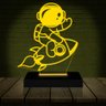 Luminária Led 3d | Astronauta Foguete Abajur Amarelo - 2