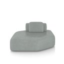 Ver imagem 1 de Sofá Ilha Dakota Chaise 168cm Modulado Encosto Almofada Solta Pu Cinza G33 - Gran Belo