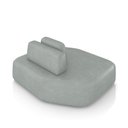 Ver imagem 5 de Sofá Ilha Dakota Chaise 168cm Modulado Encosto Almofada Solta Pu Cinza G33 - Gran Belo