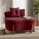 Ver imagem 1 de Namoradeira Sofá Feijão Luna 100cm Orgânica Suede Marsala