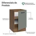 Ver imagem 3 de Balcão de Cozinha 50cm 1 Porta (sem Tampo) Rustic/cinza Agata Madesa