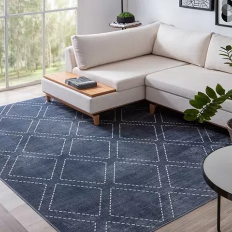 Tapete Corttex Belga Luxo Geométrico Cinza - 2m x 2,50m de Largura Tapete Corttex Belga Luxo Geométr