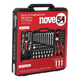 Jogo De Ferramentas Para Mecanico 111 Peças Completo Com Maleta Dobrável Nove54 - 7