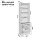Ver mais imagens de Kit Balcão + Cristaleira 70cm Branco Rustic Glamy Madesa 01 Branco Rustic