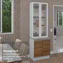 Ver imagem 5 de Kit Balcão + Cristaleira 70cm Branco Rustic Glamy Madesa 01 Branco Rustic