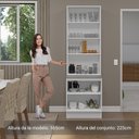 Ver imagem 7 de Kit Balcão + Cristaleira 70cm Branco Rustic Glamy Madesa 01 Branco Rustic