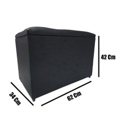 Puff Baú Banqueta Retangular Organizar e Decorar Suede 60cm Preto - 7 Puff Baú Banqueta Retangular Organizar e Decorar Suede 60cm Preto - 7