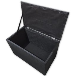 Puff Baú Banqueta Retangular Organizar e Decorar Suede 60cm Preto - 6 Puff Baú Banqueta Retangular Organizar e Decorar Suede 60cm Preto - 6