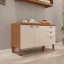 Ver imagem 1 de Balcão Grande Cozinha Positano New 100% MDF 2 Portas 3 Gavetas