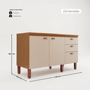 Ver imagem 3 de Balcão Grande Cozinha Positano New 100% MDF 2 Portas 3 Gavetas