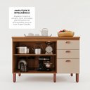 Ver imagem 4 de Balcão Grande Cozinha Positano New 100% MDF 2 Portas 3 Gavetas
