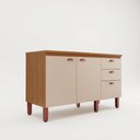 Ver imagem 2 de Balcão Grande Cozinha Positano New 100% MDF 2 Portas 3 Gavetas
