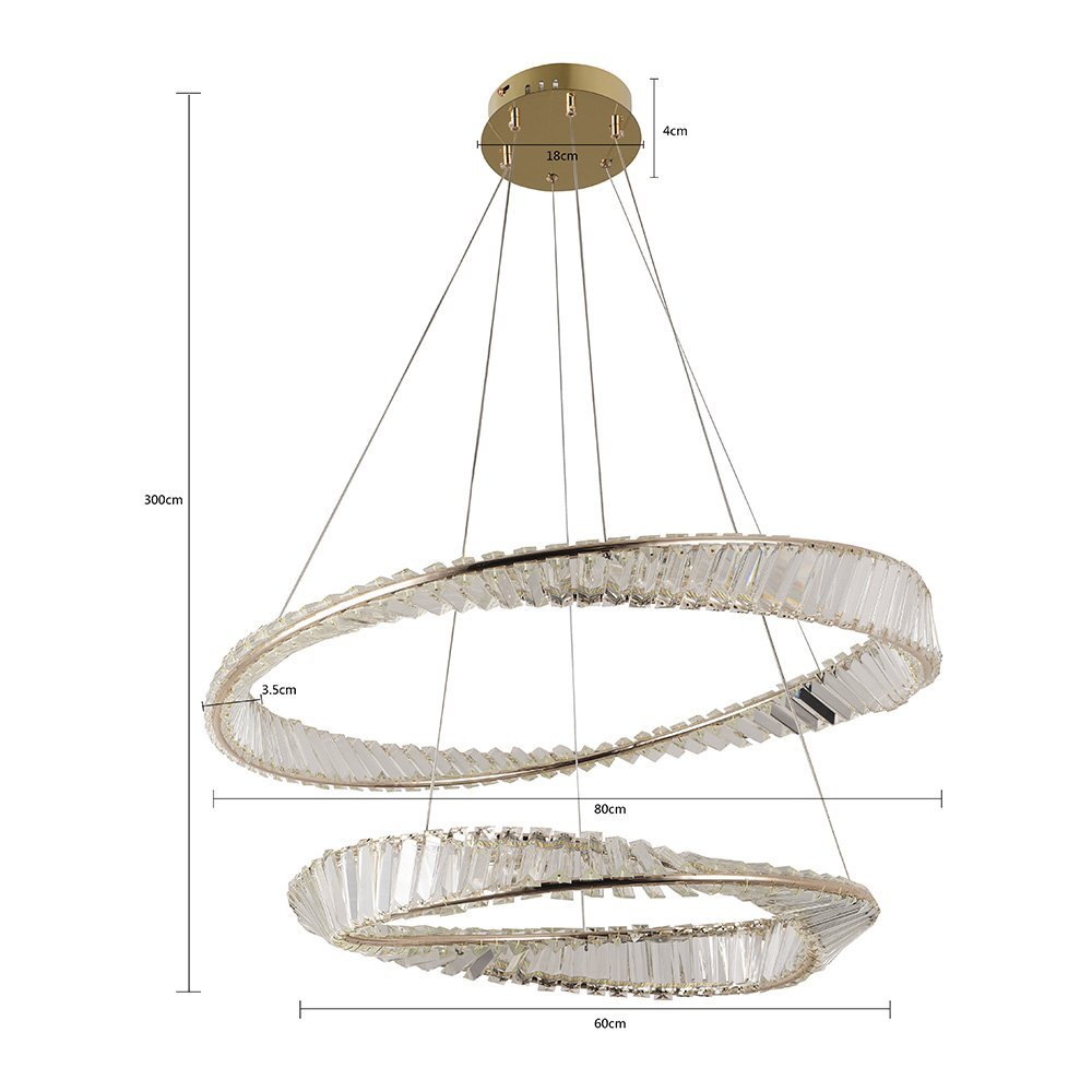 Lustre Pendente Nordecor Lezie 2738 Ouro Brilho Led Bivolt - 4