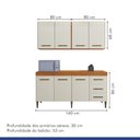 Ver imagem 2 de Cozinha Completa 7 Portas 3 Gavetas Atenas Kaiki Moveis Nature/Off White