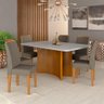 Mesa com 6 Cadeiras Arezzo 1,60 Cina/off White/capu - Móveis Arapongas Cinamomo/off White/veludo - 1