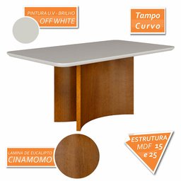 Mesa com 6 Cadeiras Arezzo 1,60 Cina/off White/capu - Móveis Arapongas Cinamomo/off White/veludo - 2