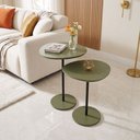 Ver imagem 7 de Conjunto Mesas Laterais Vitta Design Orgânico Apoio MDF e Pé de Aço Verde/Preto Lh Móveis