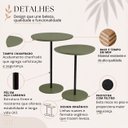Ver imagem 5 de Conjunto Mesas Laterais Vitta Design Orgânico Apoio MDF e Pé de Aço Verde/Preto Lh Móveis