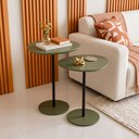 Ver imagem 2 de Conjunto Mesas Laterais Vitta Design Orgânico Apoio MDF e Pé de Aço Verde/Preto Lh Móveis