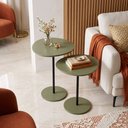 Ver mais imagens de Conjunto Mesas Laterais Vitta Design Orgânico Apoio MDF e Pé de Aço Verde/Preto Lh Móveis