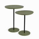 Ver imagem 6 de Conjunto Mesas Laterais Vitta Design Orgânico Apoio MDF e Pé de Aço Verde/Preto Lh Móveis